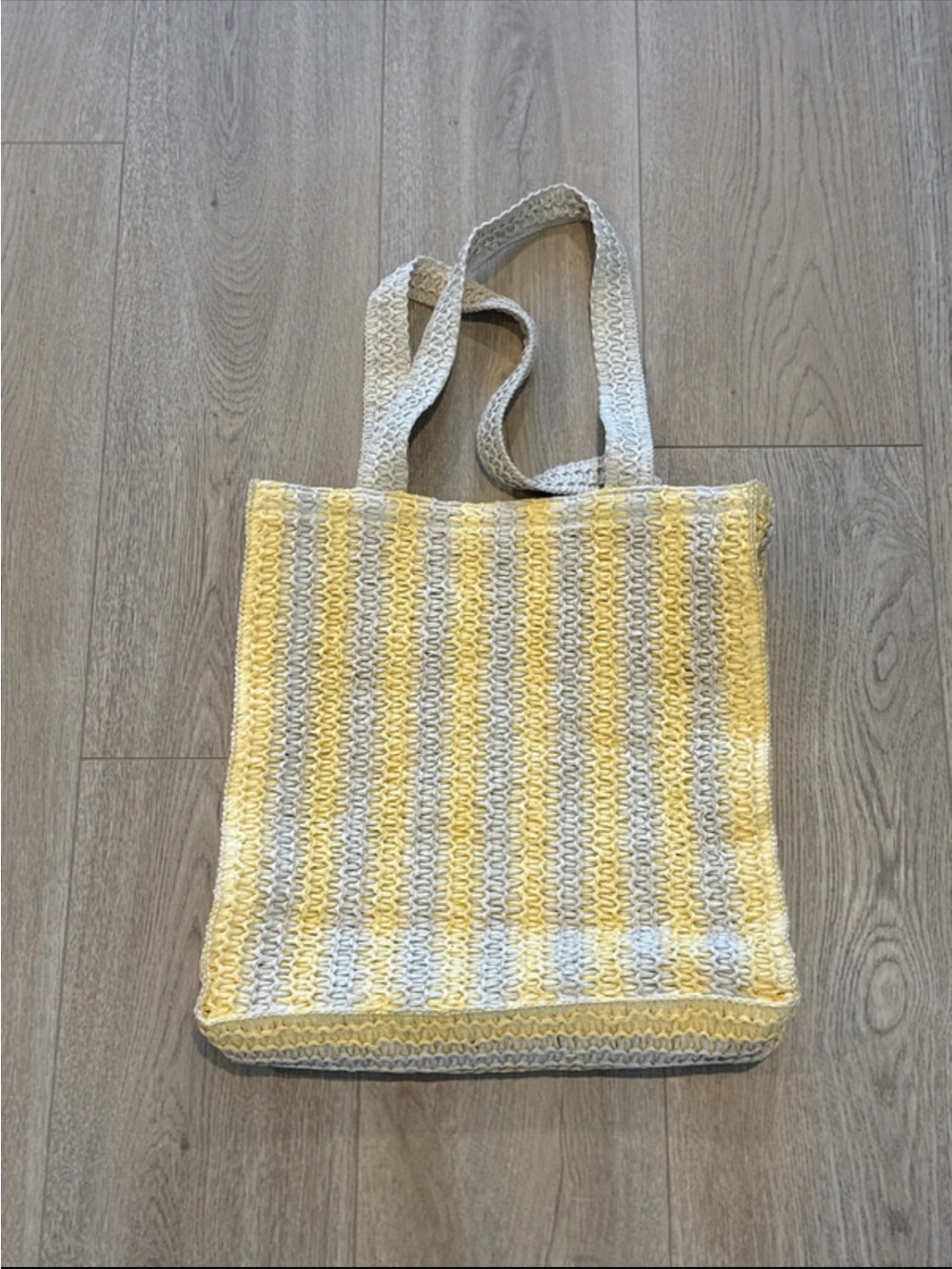 Striped Yellow Handwoven Tote Bag
